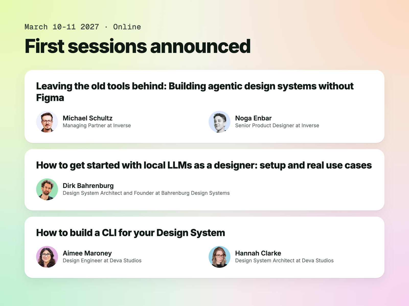 First sessions announced for the AI Design Systems Conference 2027