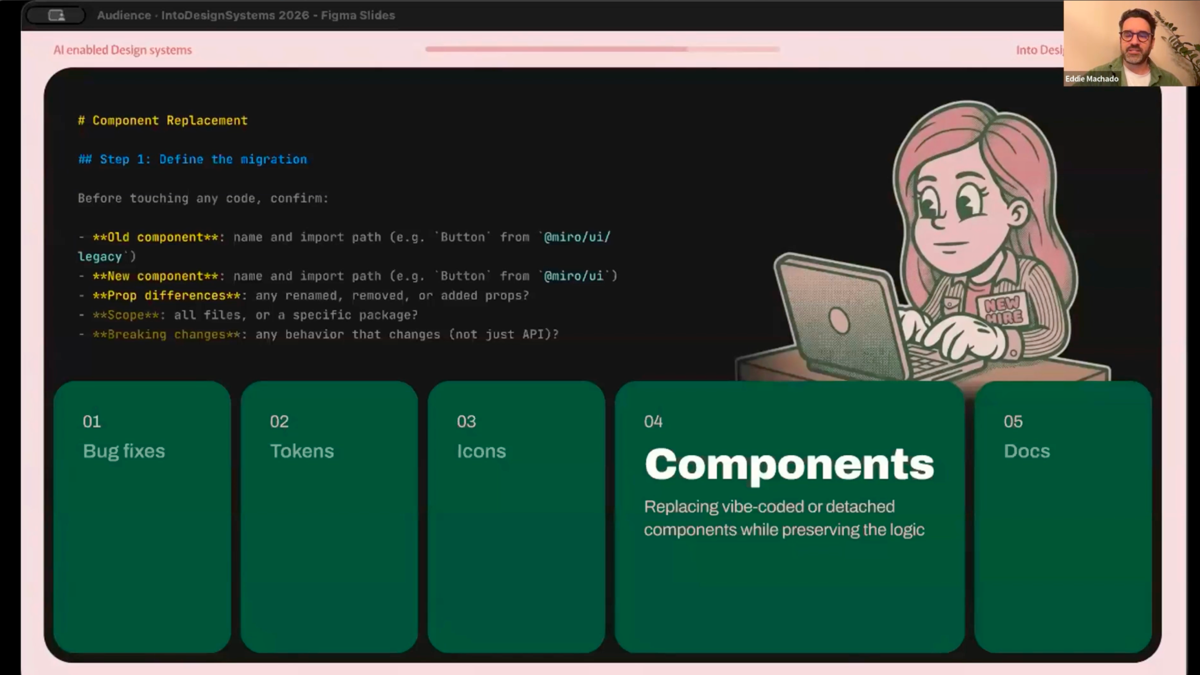 Miro slide showing the confidently wrong toolbar Aura generated, with incorrect text style, text adjustment and highlighting icons