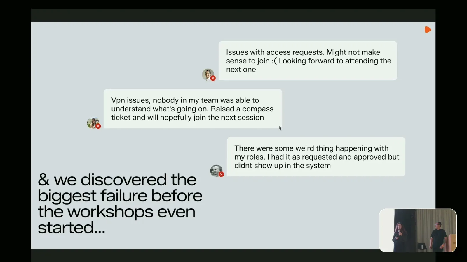 Zalando slide: we discovered the biggest failure before the workshops even started