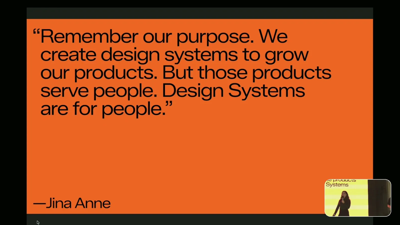 Jina Anne quote: design systems are for people